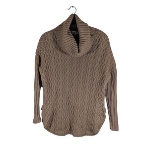Camel Brown Chunky Cowl Neck Sweater Size S